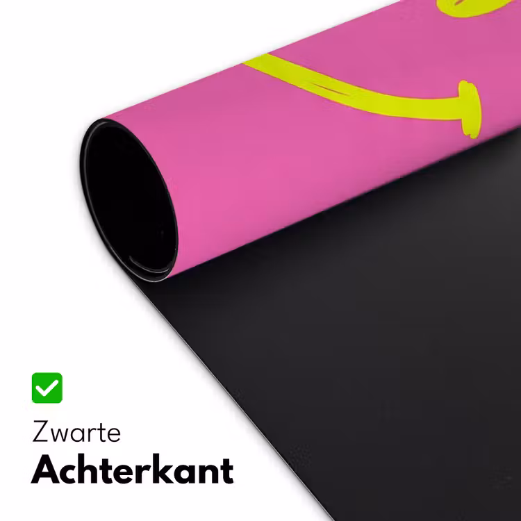 Smiley - Vrolijk - Roze Muismat XXL klein -sfeer2