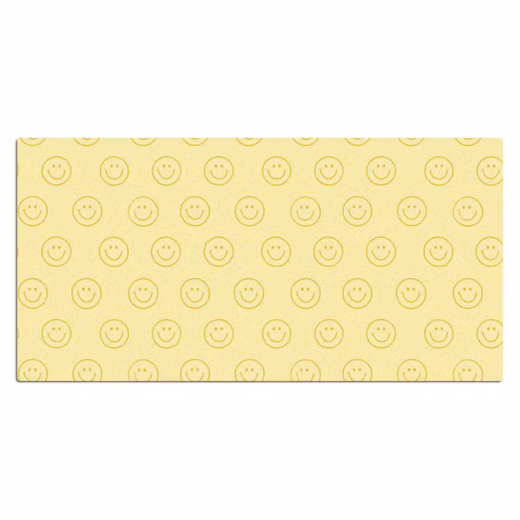 Smileys - Patroon - Retro - Zachtgeel Muismat XXL klein 681 -3d_leeg