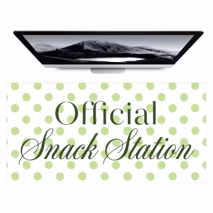 Snack Station - Groen - Stippen Muismat XXL klein -zzz3d
