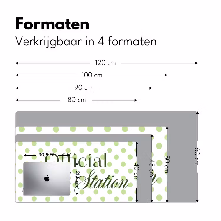 Snack Station - Groen - Stippen Muismat XXL klein -sfeer5