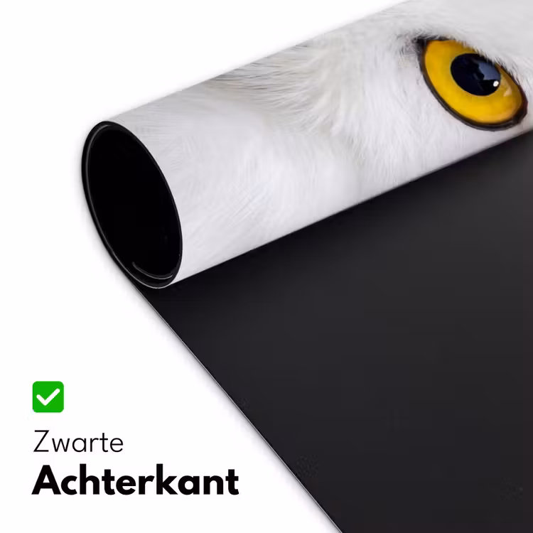 Sneeuwuil - Portret - Geel Muismat XXL klein -sfeer2