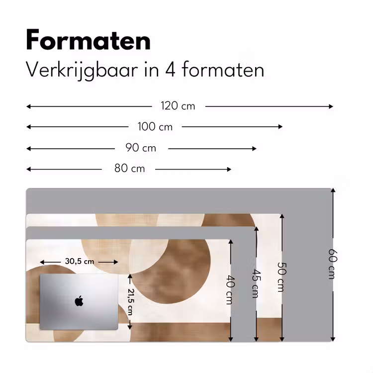 Snijdende cirkels - Overlappende vlakken Muismat XXL klein -sfeer5