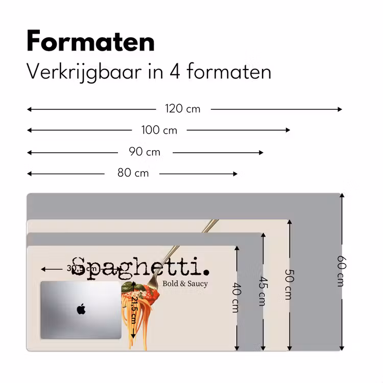 Spaghetti - tomatensaus - Parmezaanse kaas Muismat XXL klein -sfeer5
