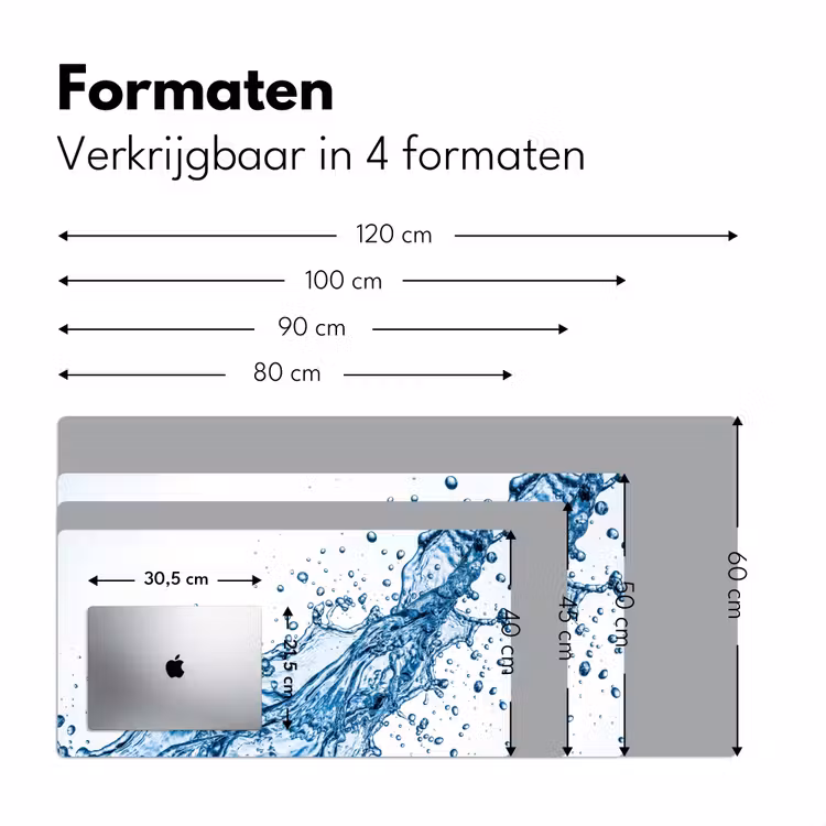 Spash - Water - Blauw Muismat XXL klein -sfeer5