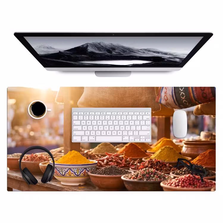Bureau onderlegger - Specerijen - Markt - Kleurrijk - Specerijen - Markt - Kleurrijk Muismat XXL klein
