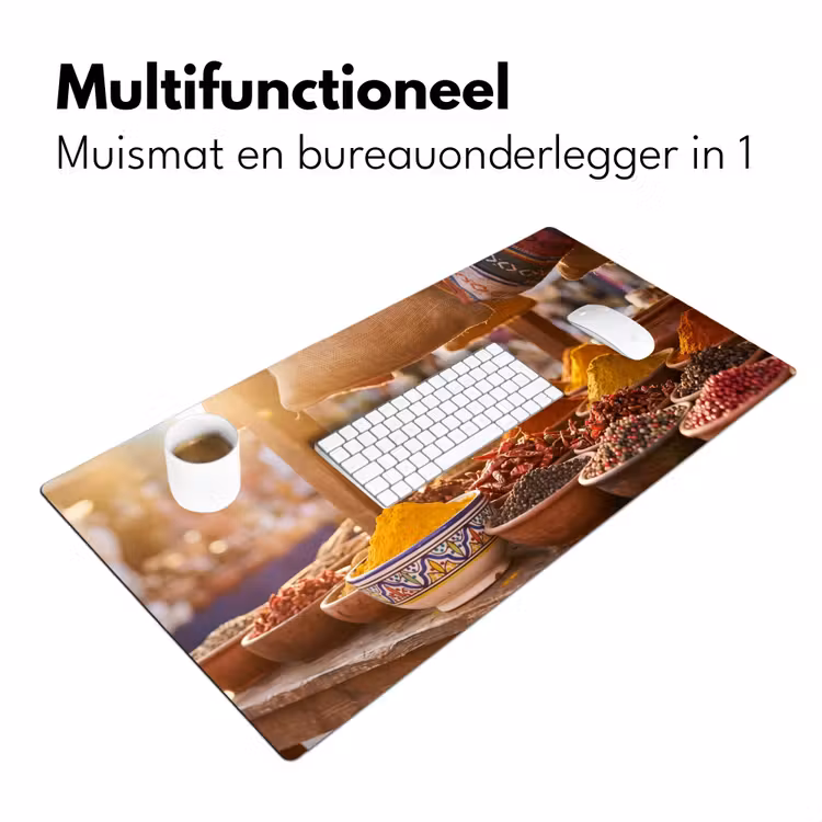 Bureau onderlegger - Specerijen - Markt - Kleurrijk - Specerijen - Markt - Kleurrijk Muismat XXL klein