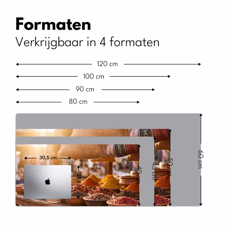 Bureau onderlegger - Specerijen - Markt - Kleurrijk - Specerijen - Markt - Kleurrijk Muismat XXL klein