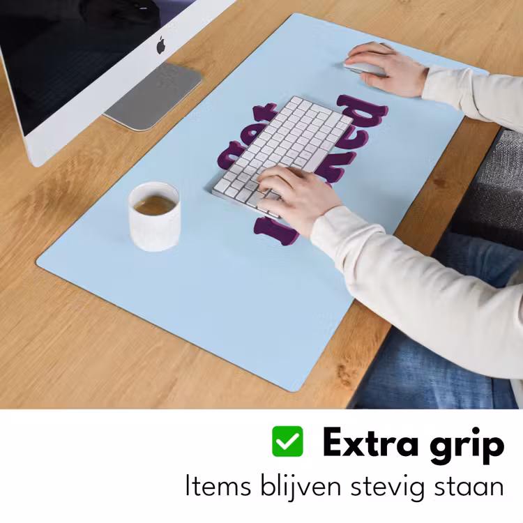 Speels - Boodschap - Blauw Muismat XXL klein -sfeer3
