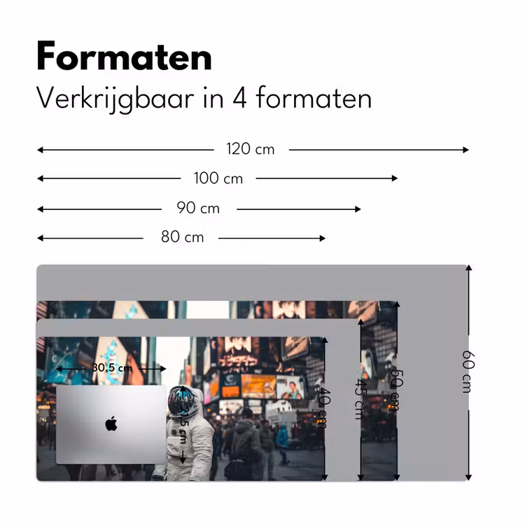 Stad - Mensen - Astronaut - Wit Muismat XXL klein -sfeer5