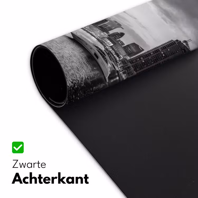 Stad - Skyline - Architectuur - Avond - Zwart-wit Muismat XXL klein -sfeer2