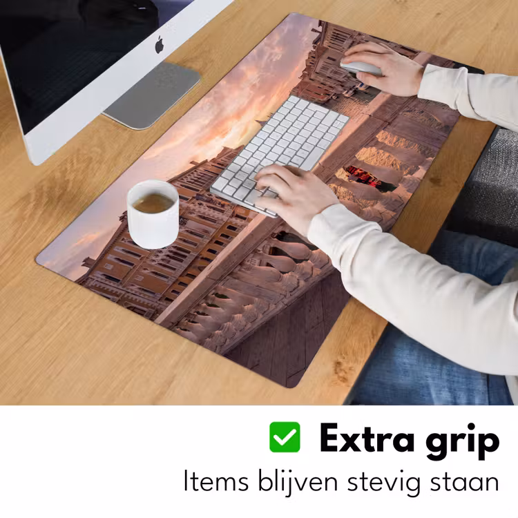 Stad - Venetië - Kanaal - Zonsopgang - Architectuur - Goud Muismat XXL klein -sfeer3