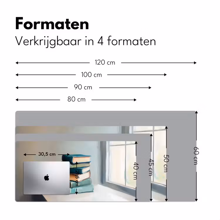 Stapel - Boeken - Groen - Daglicht Muismat XXL klein -sfeer5