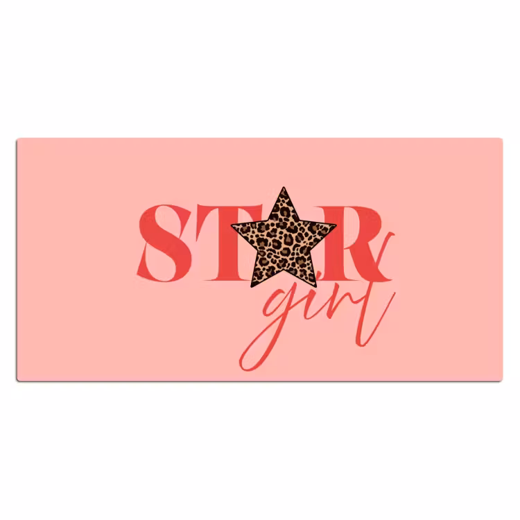 Star girl - Roze - Panter - Ster Muismat XXL klein -3d_leeg