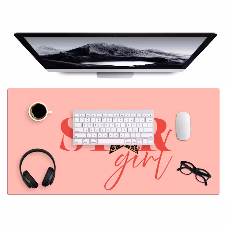 Star girl - Roze - Panter - Ster Muismat XXL klein -3d