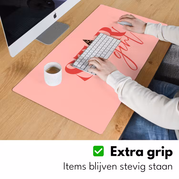 Star girl - Roze - Panter - Ster Muismat XXL klein -sfeer3