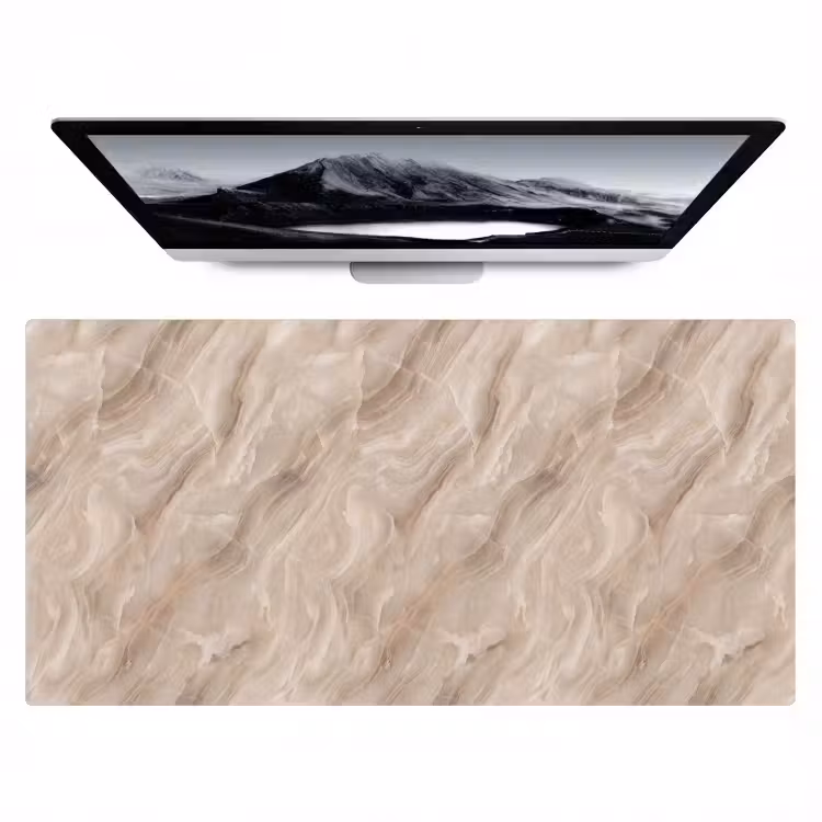Steen - Golvend - Abstract - Beige Muismat XXL klein -zzz3d