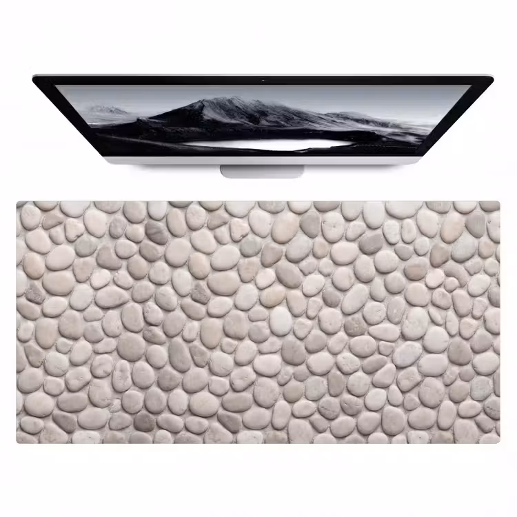 Steen - Kiezel - Natuur - Minimalistisch - Beige Muismat XXL klein -zzz3d