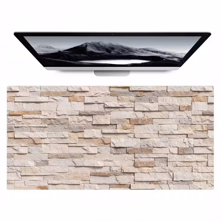 Steen - Muur - Textuur - Rustiek - Beige Muismat XXL klein -zzz3d