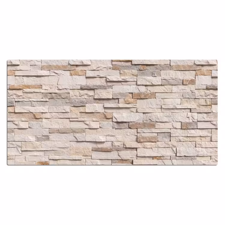 Steen - Muur - Textuur - Rustiek - Beige Muismat XXL klein -3d_leeg