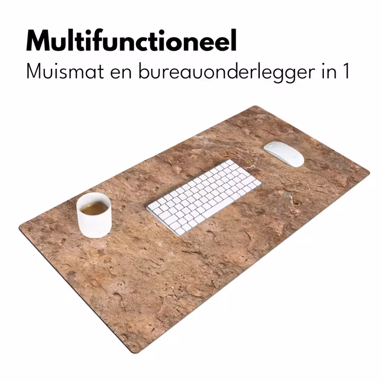 Steen - Natuur - Textuur - Abstract - Bruin Muismat XXL klein -sfeer4