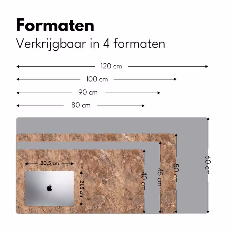Steen - Natuur - Textuur - Abstract - Bruin Muismat XXL klein -sfeer5