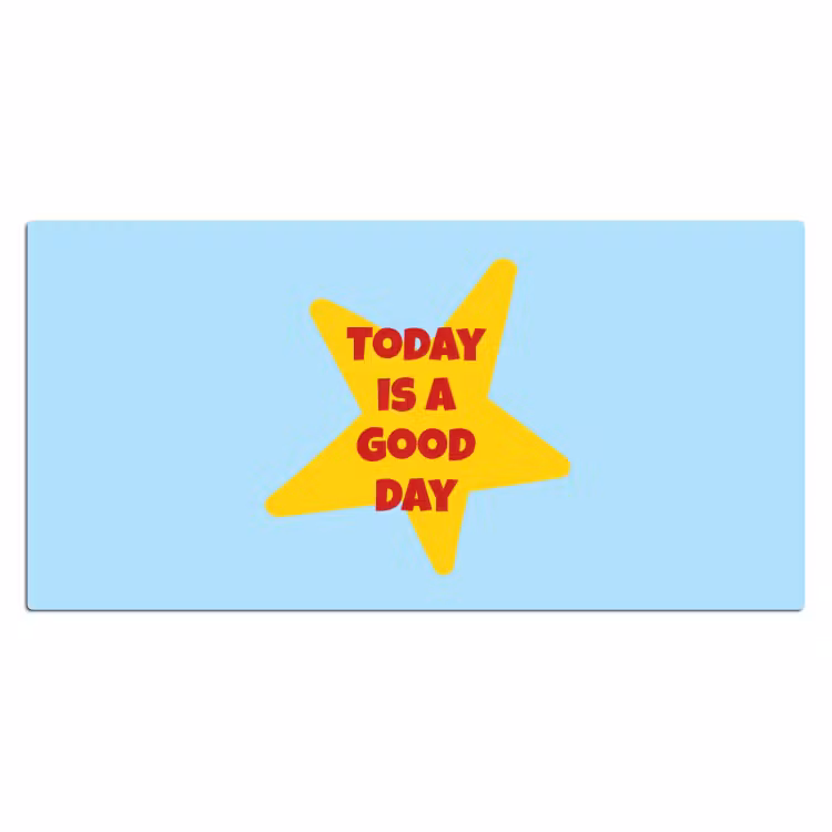 Ster - Today is a good day - Blauw Muismat XXL klein -3d_leeg