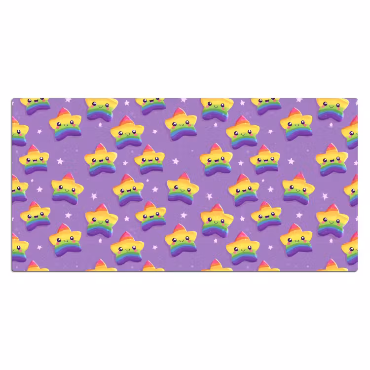 Sterren - Regenboog - Paars Muismat XXL klein 681 -3d_leeg