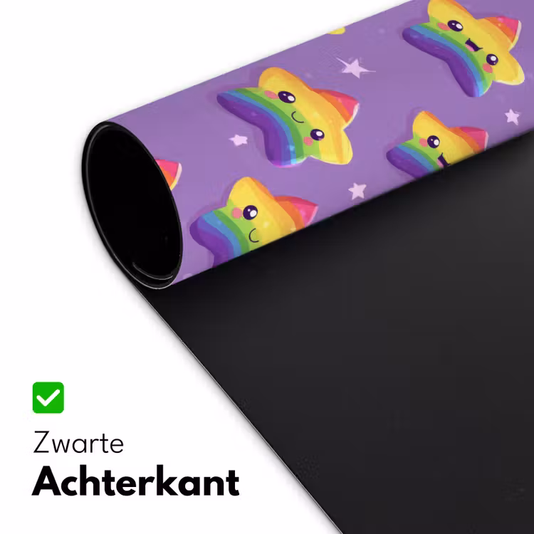Sterren - Regenboog - Paars Muismat XXL klein 681 -sfeer2