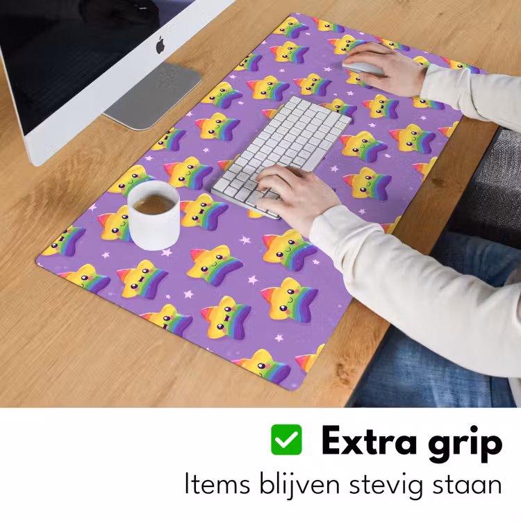 Sterren - Regenboog - Paars Muismat XXL klein 681 -sfeer3