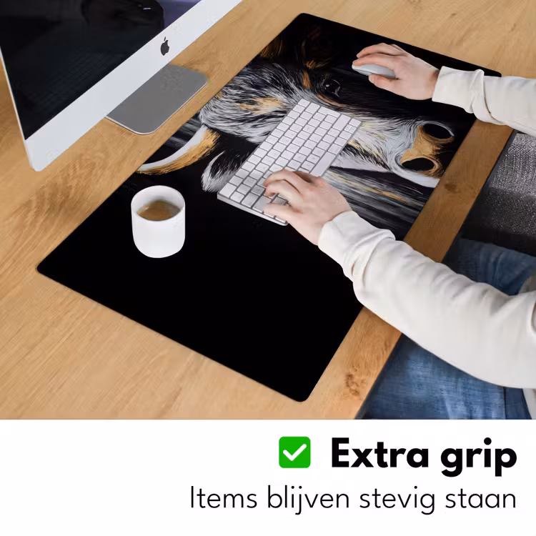 Stier - Hoorns - Snuit - Goud Muismat XXL klein -sfeer3