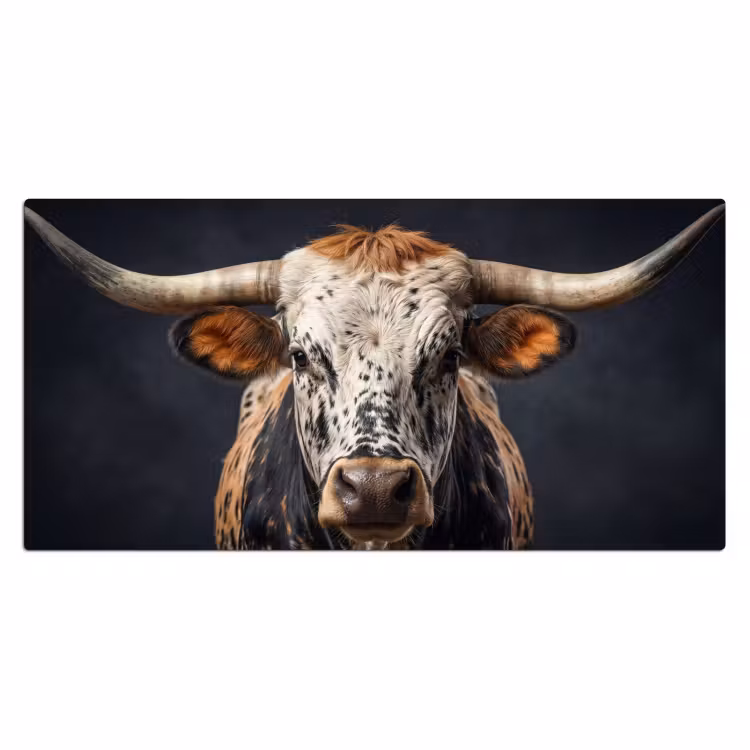 Stier - Kleurrijk - Hoorns Muismat XXL klein -3d_leeg
