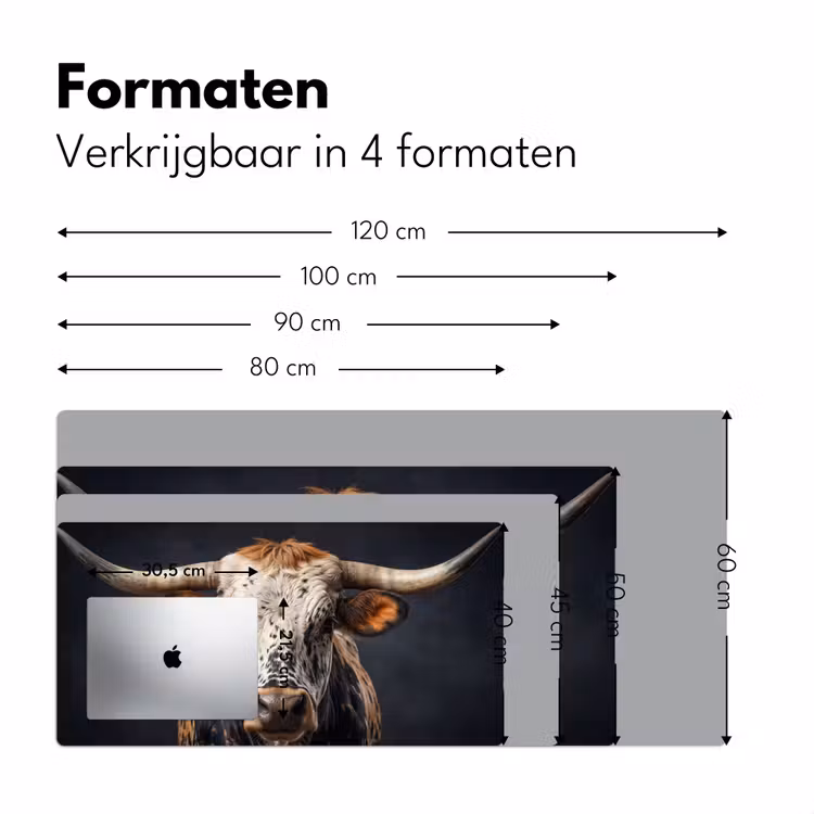 Stier - Kleurrijk - Hoorns Muismat XXL klein -sfeer5