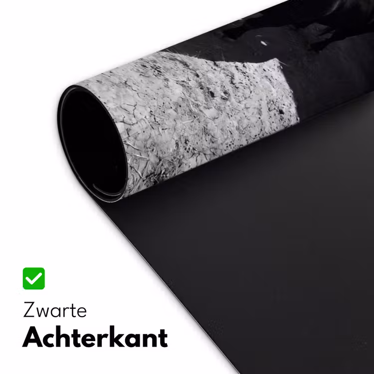 Stier - Schaduw - Dieren - Contrast - Zwart-wit Muismat XXL klein -sfeer2