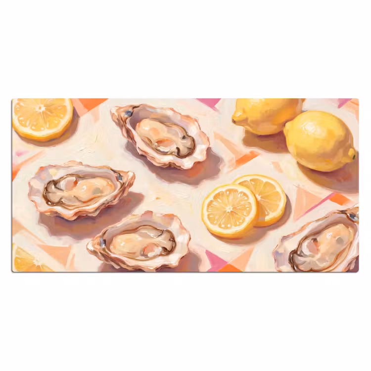 Stilleven - Citroenen - Oesters - Abstract - Oranje Muismat XXL klein -3d_leeg