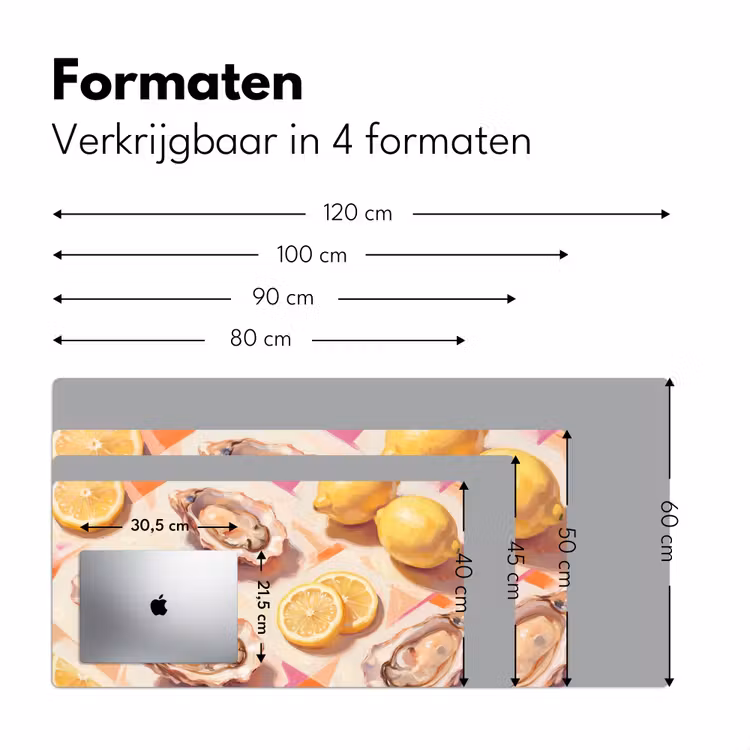 Stilleven - Citroenen - Oesters - Abstract - Oranje Muismat XXL klein -sfeer5