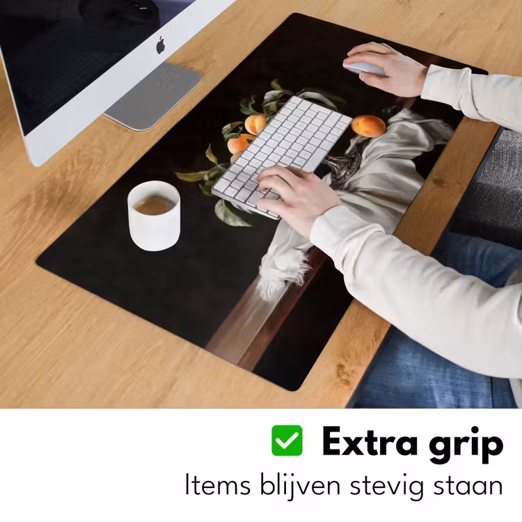 Stilleven - Perziken - Vintage Muismat XXL klein -sfeer3