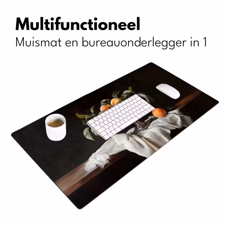 Stilleven - Perziken - Vintage Muismat XXL klein -sfeer4