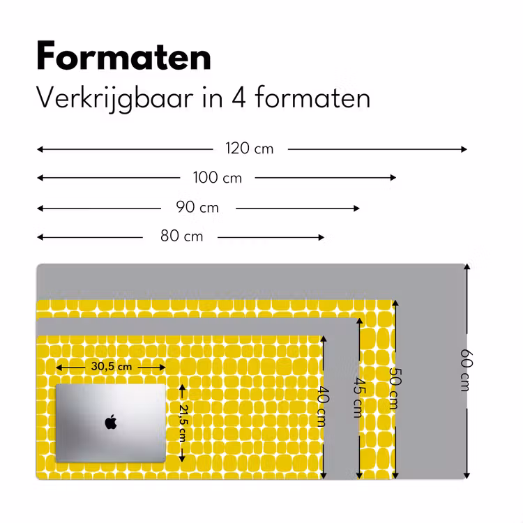 Stippen - Modern - Geel Muismat XXL klein 681 -sfeer5
