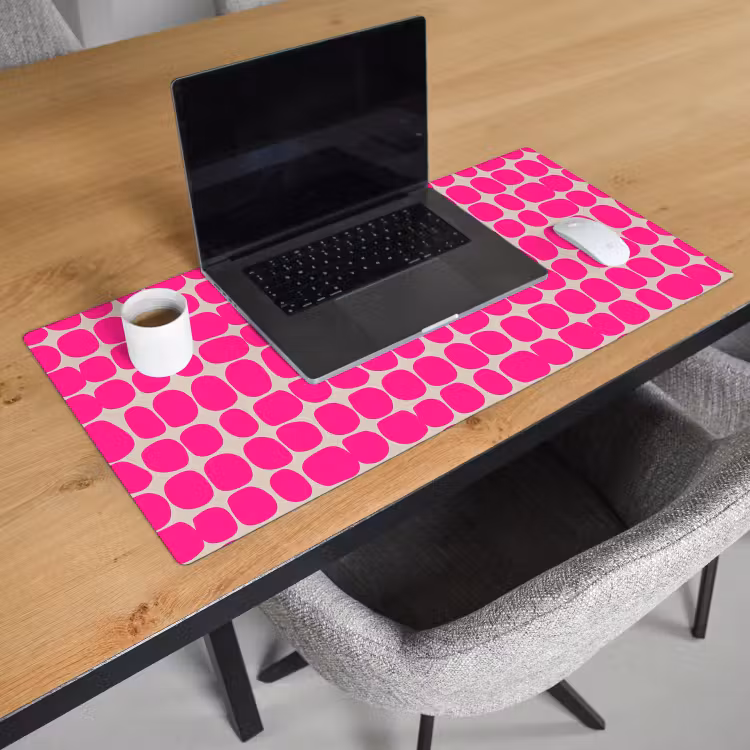 Stippen - Patroon - Roze Muismat XXL klein 681 -sfeer1