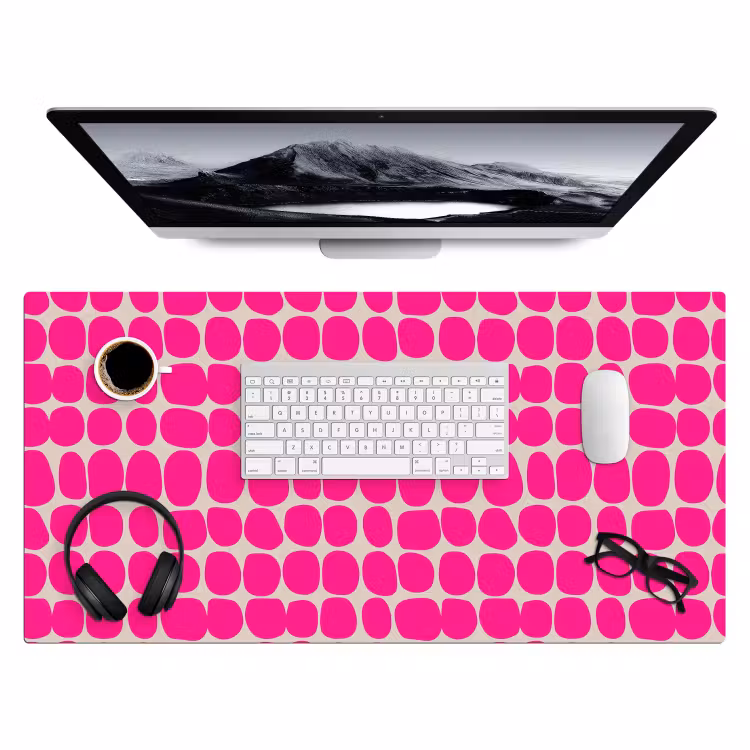 Stippen - Patroon - Roze Muismat XXL klein 681 -3d