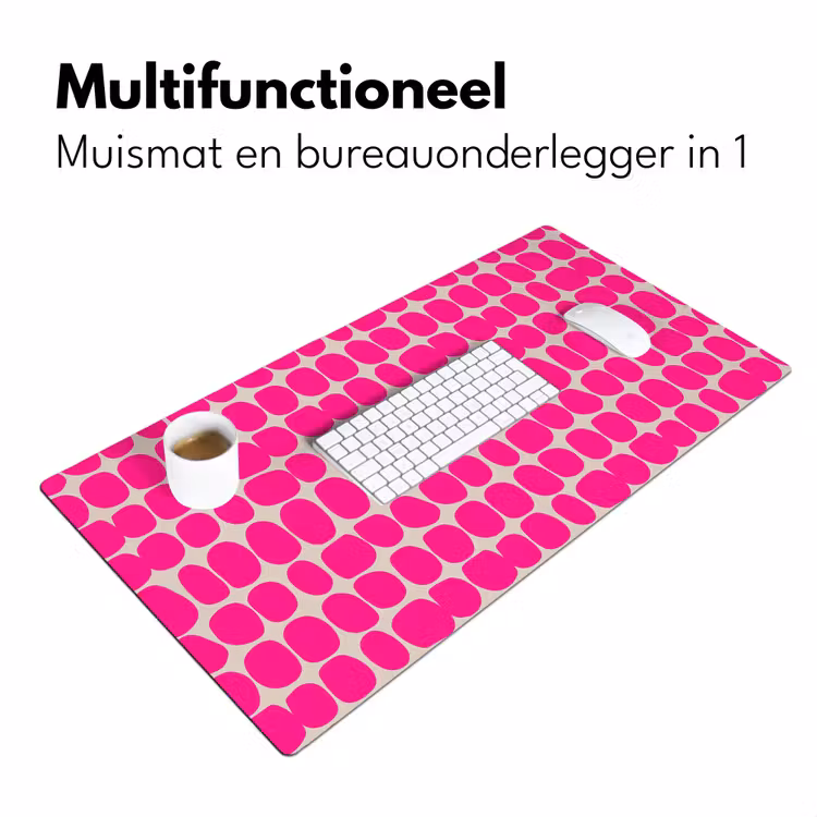 Stippen - Patroon - Roze Muismat XXL klein 681 -sfeer4