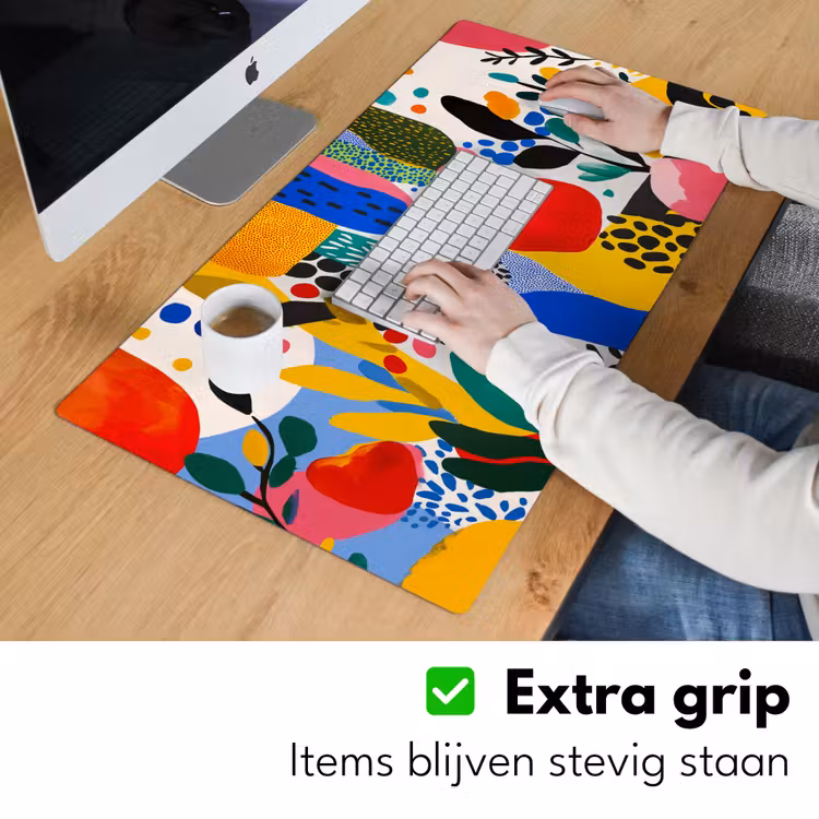 Stippen - Vormen - Modern - Kleuren Muismat XXL klein -sfeer3