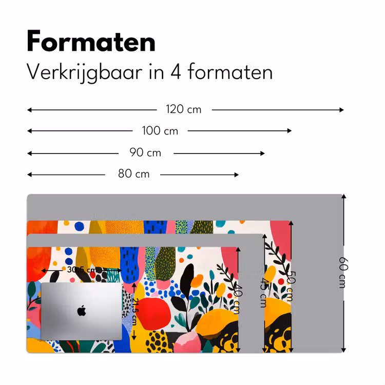 Stippen - Vormen - Modern - Kleuren Muismat XXL klein -sfeer5