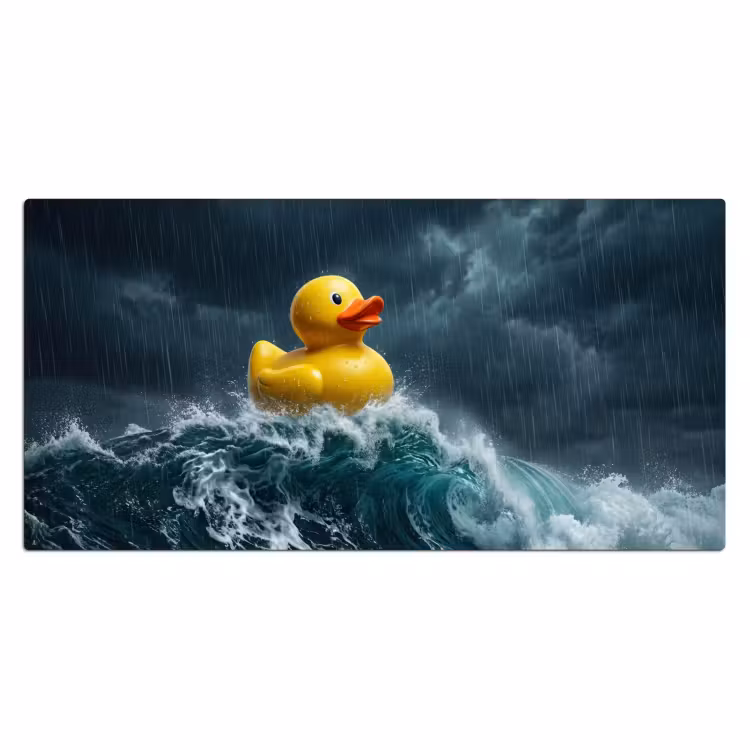Storm - Badeend - Golven Muismat XXL klein -3d_leeg