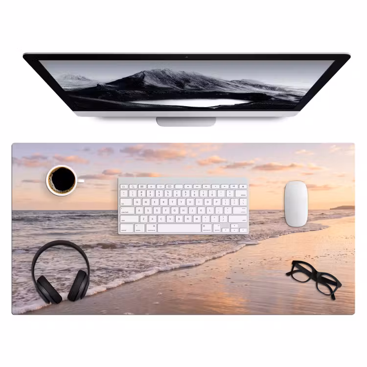 Strand - Branding - Wolken Muismat XXL klein -3d