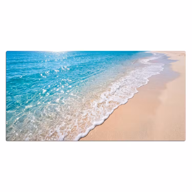 Strand - Water - Natuur - Blauw - Beige Muismat XXL klein -3d_leeg