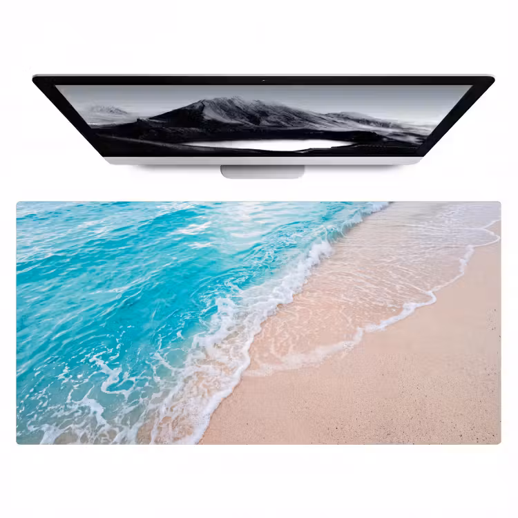 Strand - Zee - Golf - Natuur - Blauw Muismat XXL klein -zzz3d