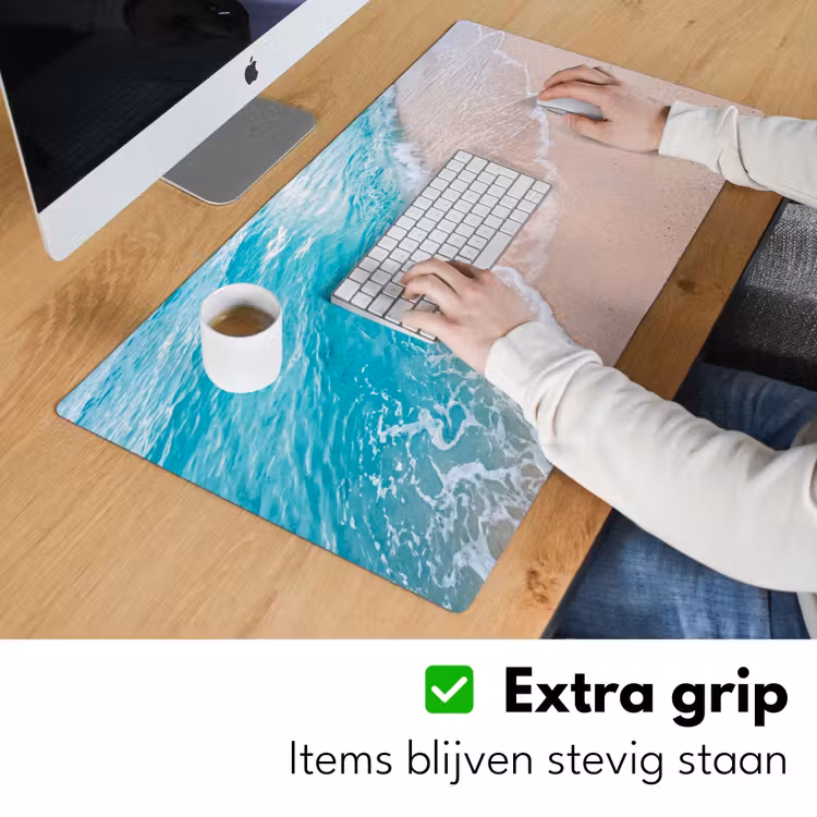 Strand - Zee - Golf - Natuur - Blauw Muismat XXL klein -sfeer3