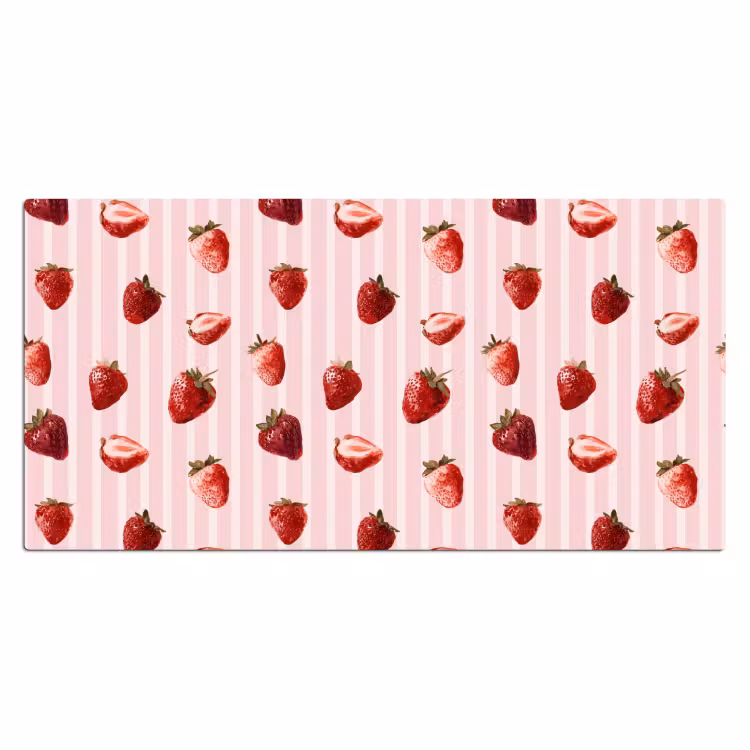 Strepen - Aardbei - Roze Muismat XXL klein 681 -3d_leeg