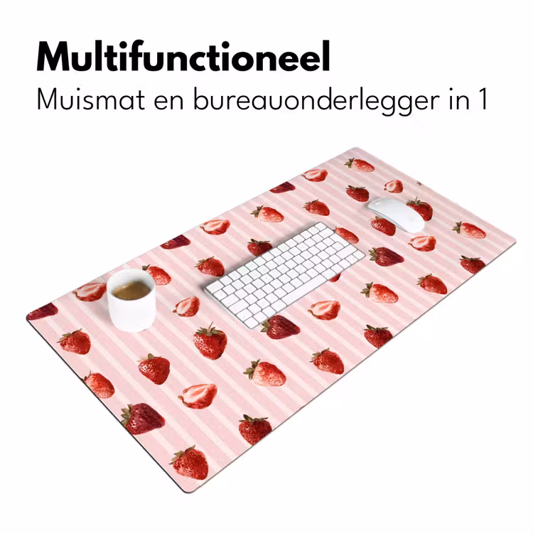 Strepen - Aardbei - Roze Muismat XXL klein 681 -sfeer4